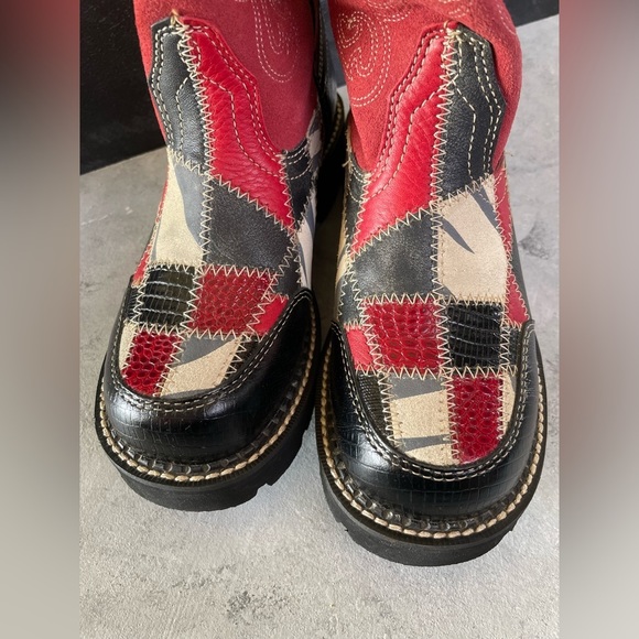 Original Ariat Fatbaby Patchwork Boots Artist Series 6.5B - Picture 7 of 15